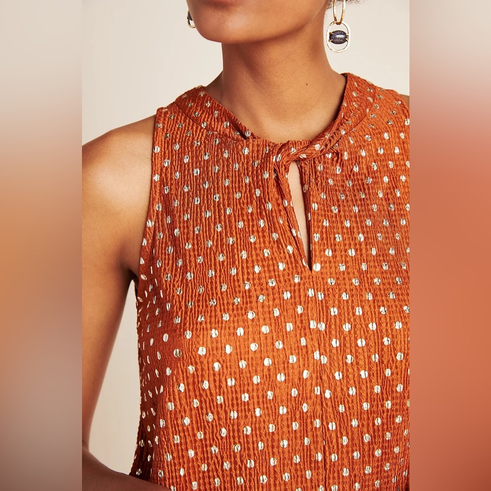 Anthropologie Metallic Dot Top